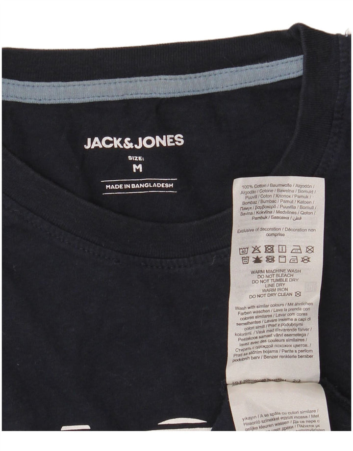 Ανδρικό γραφικό μπλουζάκι Jack & Jones Τοπ μεσαίου μπλε βαμβακερό