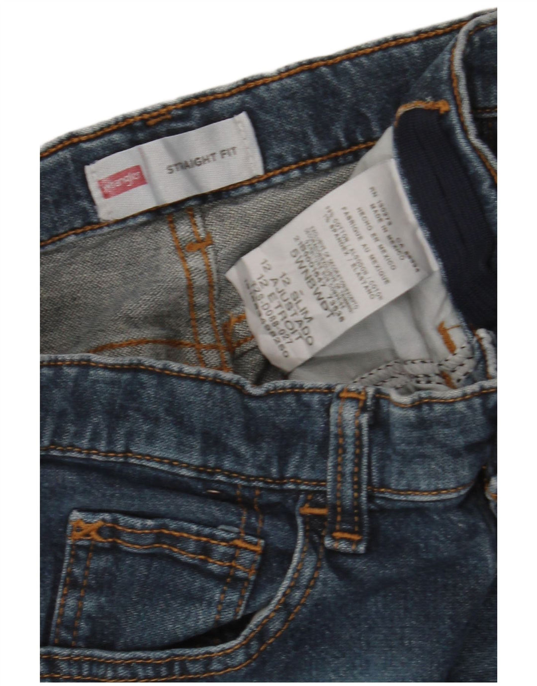 Wrangler Boys Straight Jeans 11-12 ετών W24 L28 Μπλε βαμβακερό