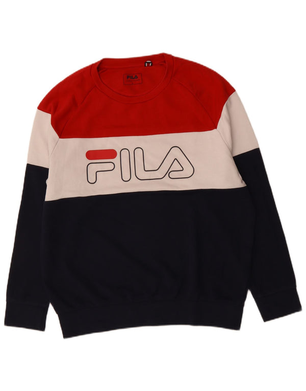 Ανδρικό γραφικό φούτερ FILA Jumper μεγάλο πολύχρωμο βαμβακερό μπλοκ