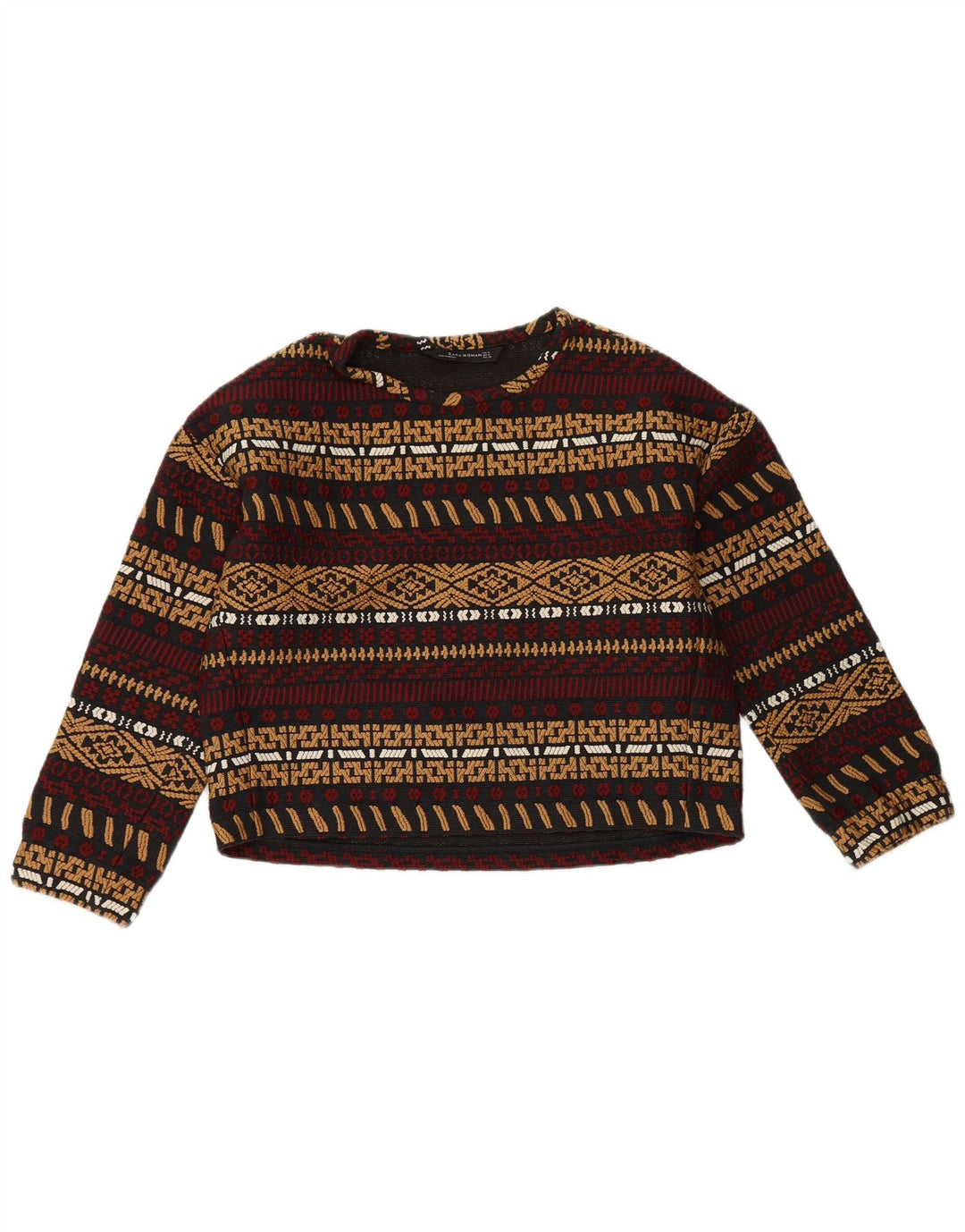 Zara Γυναικεία φούτερ Jumper UK 14 Medium Πολύχρωμος ριγέ πολυεστέρας