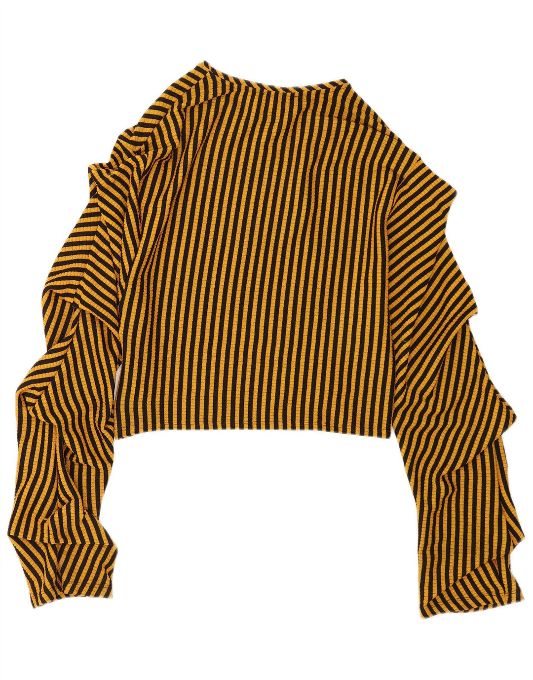 Zara Γυναικεία Μπλούζα Crop τοπ UK 10 Small Yellow ριγέ