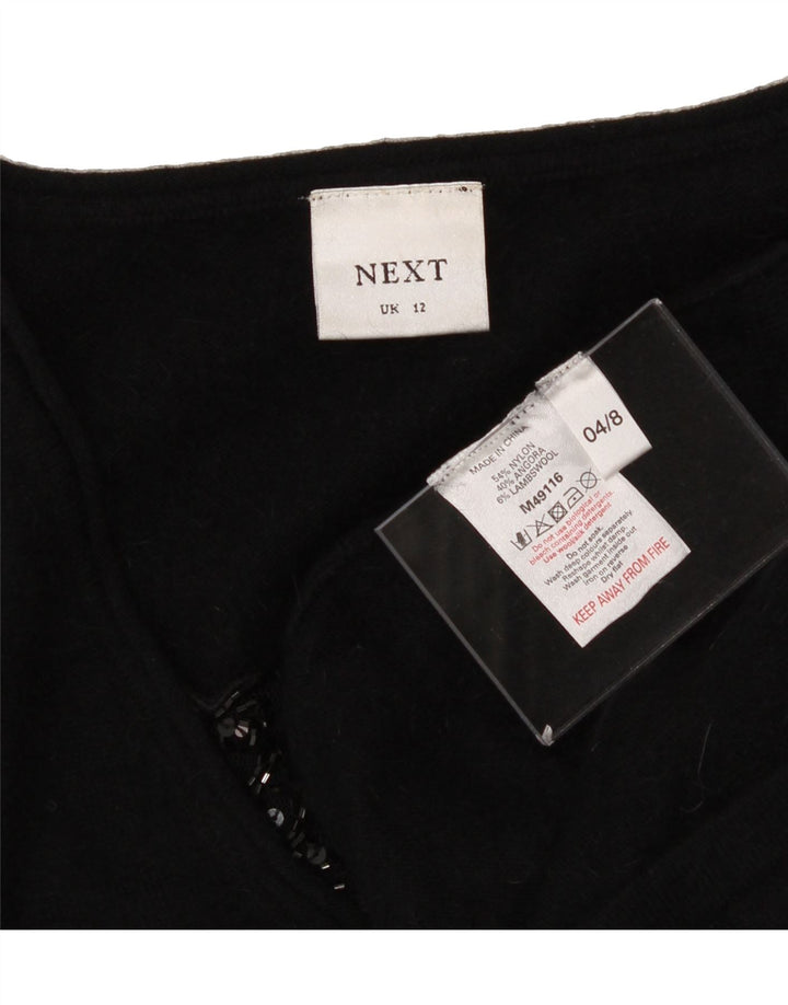 NEXT Womens 3/4 Sleeve Blouse Top UK 12 Medium Black Nylon Vintage Next and Second-Hand Next from Messina Hembry 