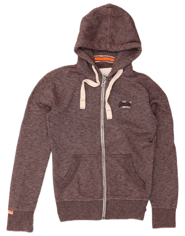 Ανδρικό πουλόβερ με κουκούλα με φερμουάρ Superdry XS Βαμβακερό σε μπορντό χρώμα