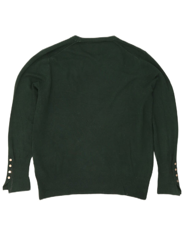 Zara Γυναικείο πουλόβερ με λαιμόκοψη UK 18 XL Πράσινη βισκόζη