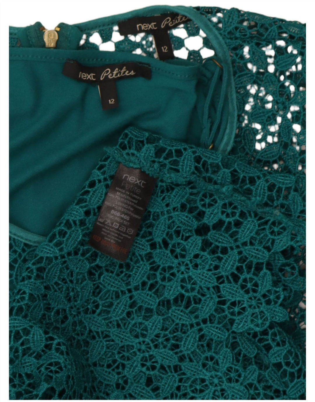Επόμενο Γυναικείο φόρεμα Petites Lace Shift UK 12 Medium Green Geometric Polyester