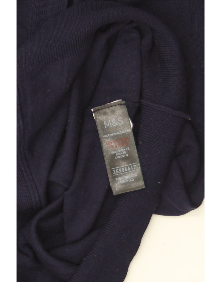 Marks & Spencer Γυναικεία ζακέτα πουλόβερ UK 12 Medium Navy Blue Viscose