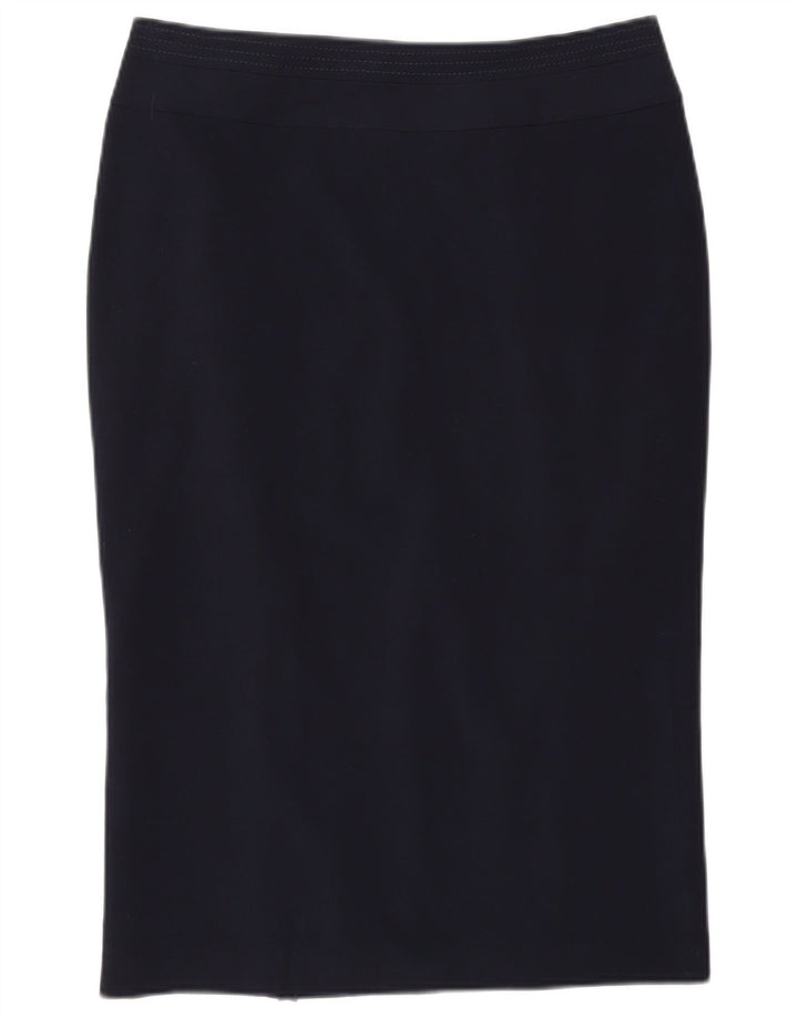 Marks & Spencer Γυναικεία Pencil Φούστα UK 12 Medium W30 Navy Blue Polyester