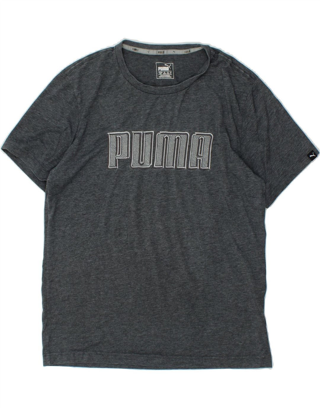 PUMA Mens Graphic T-Shirt Top Medium Grey Polyester Vintage Puma and Second-Hand Puma from Messina Hembry 