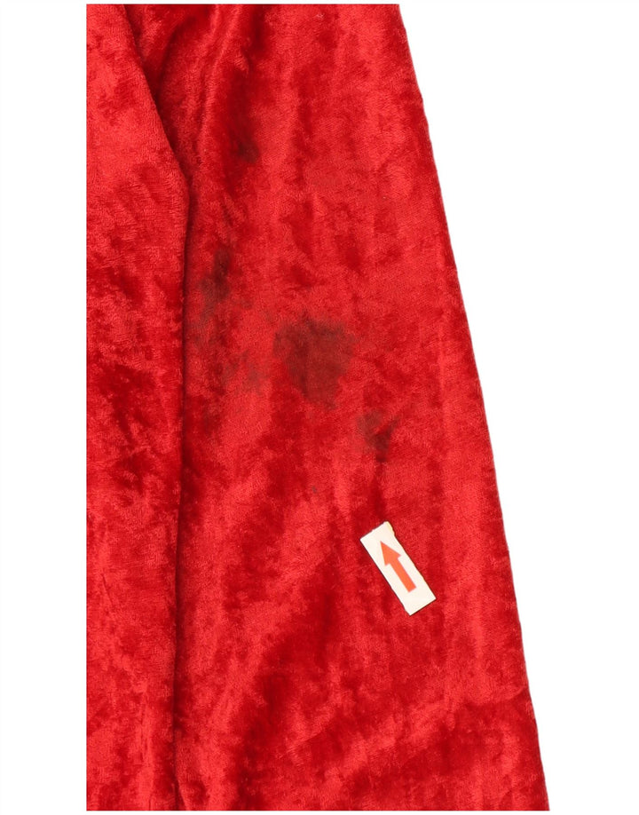 Vintage γυναικείο βελούδινο κορμάκι UK 14 μεσαίο κόκκινο βαμβακερό