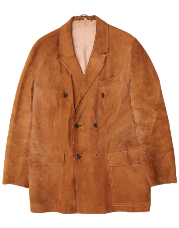 Vintage Ανδρικό Καστόρι Διπλό Παλτό IT 52 XL Μπεζ
