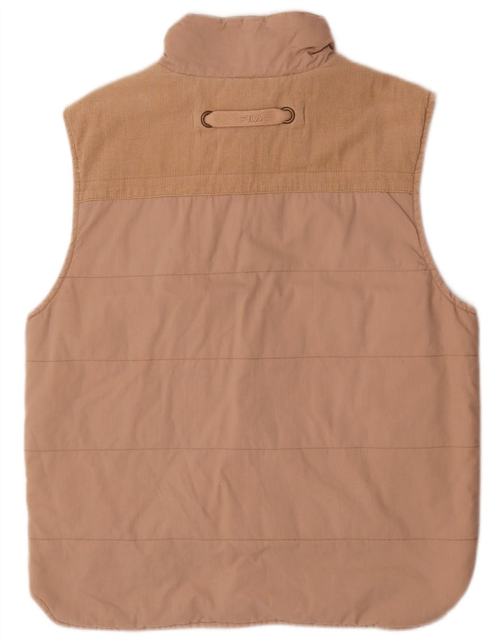 Fila Mens Padded Gilet UK 38 Medium Beige βαμβακερό