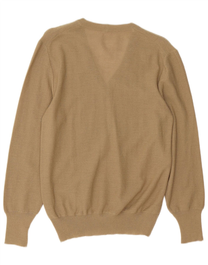 Γυναικείο πουλόβερ με λαιμόκοψη Vintage UK 12 Medium Beige