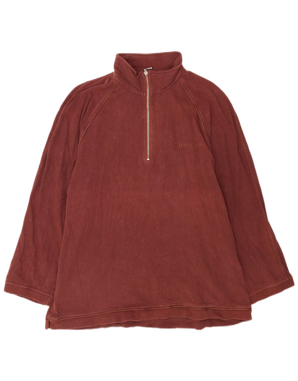 Sergio Tacchini Ανδρικό 1/4 με φερμουάρ μακρυμάνικο 2XL βαμβακερό μπορντό