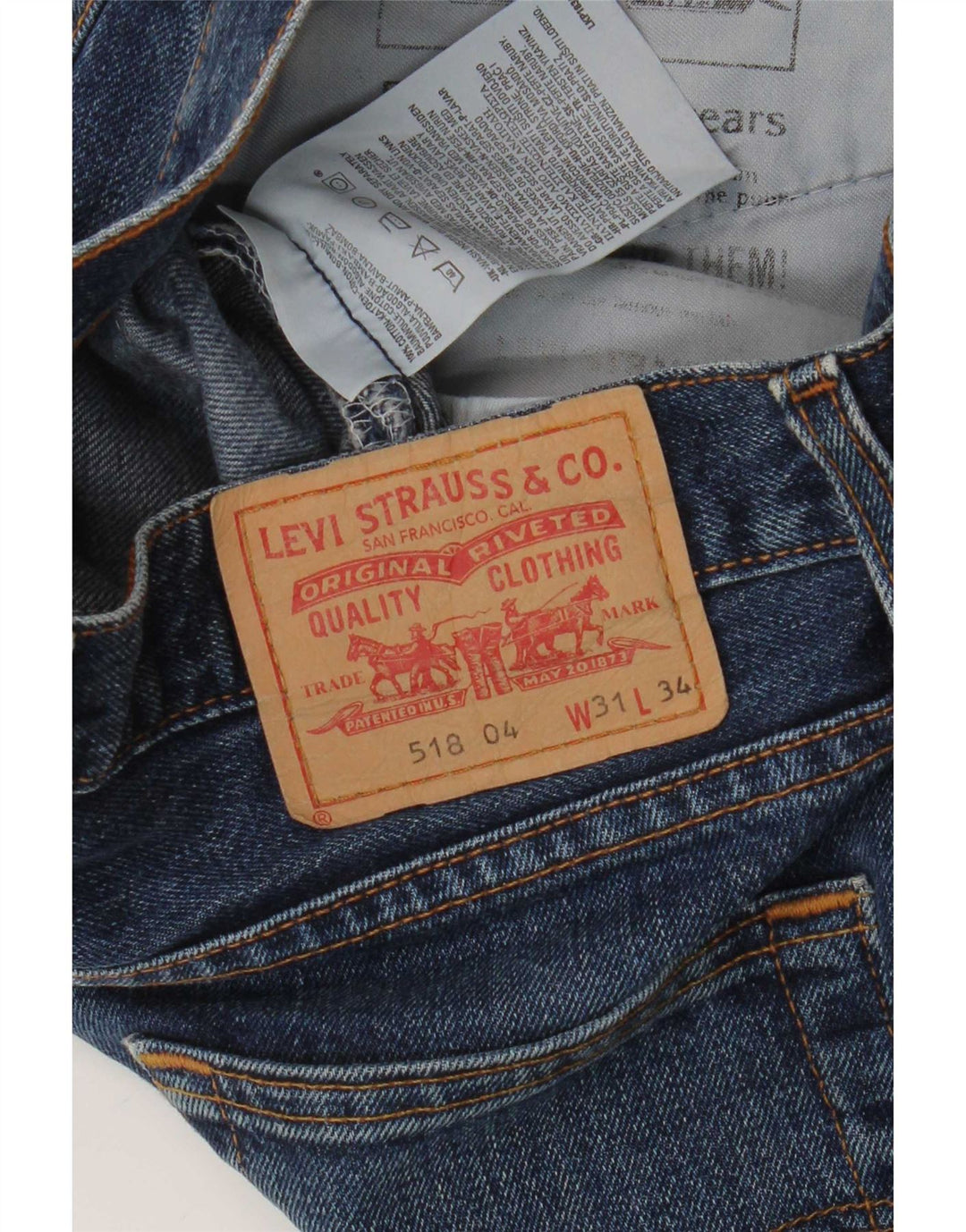 Levi's Mens 518 Distressed Bootcut Jeans W31 L30 Blue Cotton