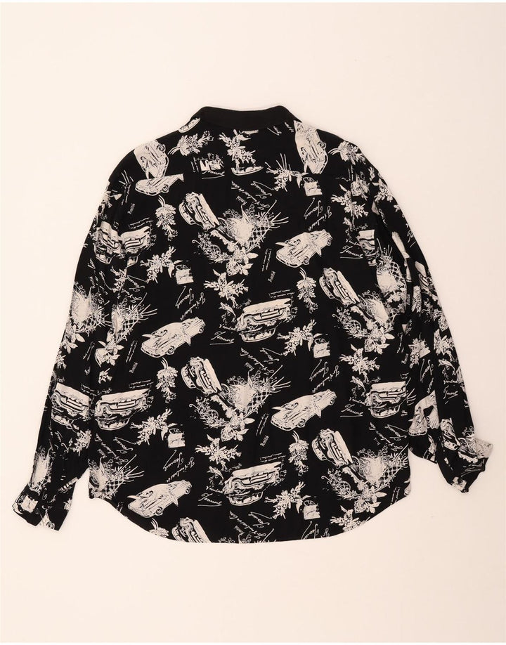 Ανδρικό γραφικό πουλόβερ ανδρικό πουκάμισο μεσαίο μαύρο