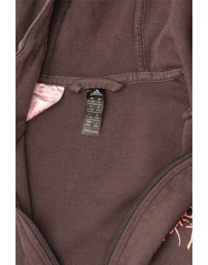 ADIDAS Girls Munster Rugby Zip Hoodie πουλόβερ 11-12 ετών γκρι βαμβακερό