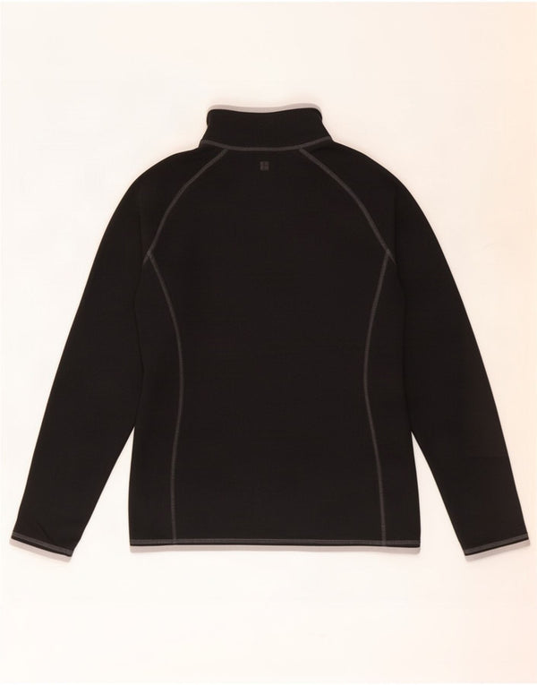Mountain Warehouse Womens Zip Neck Fleece Jumper UK 8 Small Black Polyester