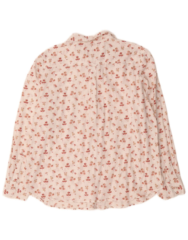 Fat Face Γυναικείο πουκάμισο Classic Fit UK 16 Large White Floral Βαμβακερό