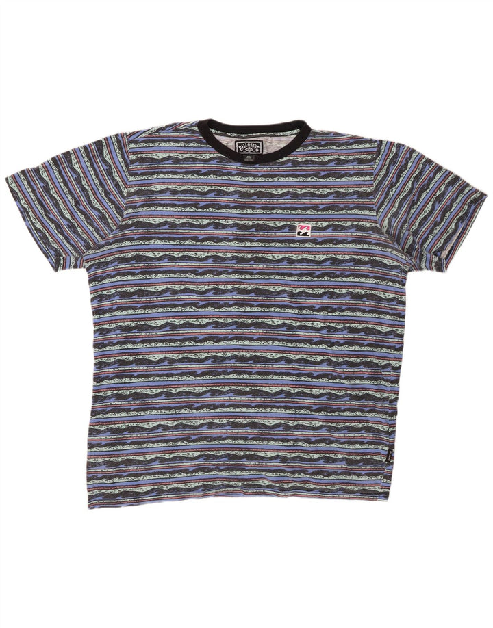 BILLABONG Ανδρικό γραφικό T-Shirt Top 2XL Μπλε ριγέ βαμβακερό