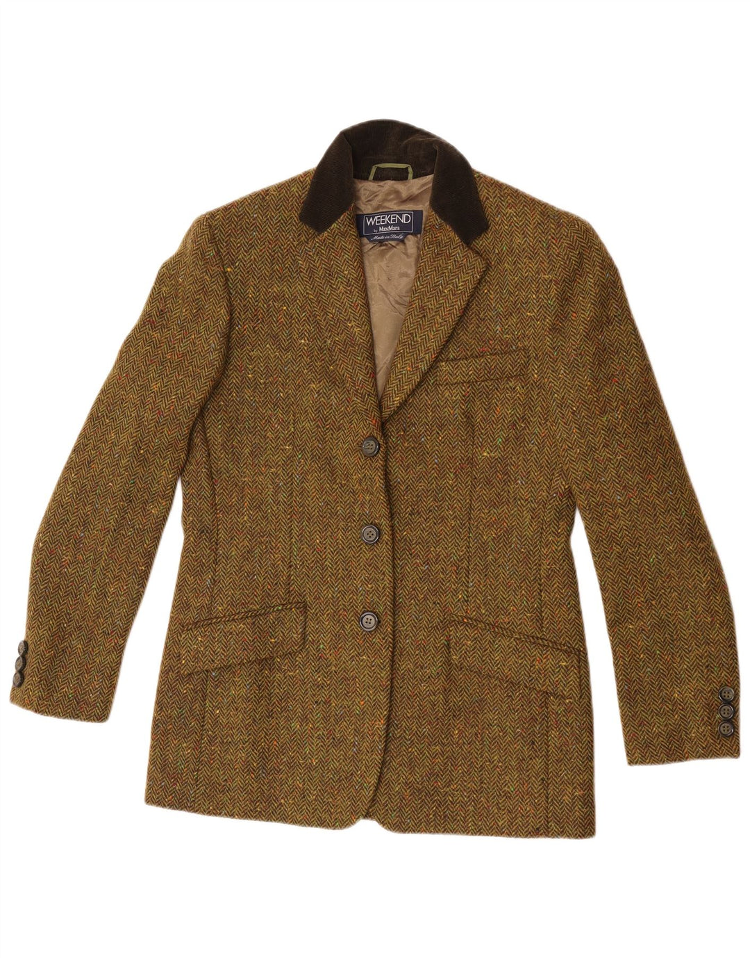 Max Mara Γυναικείο μπουφάν blazer UK 10 Small Khaki Ψαροκόκαλο