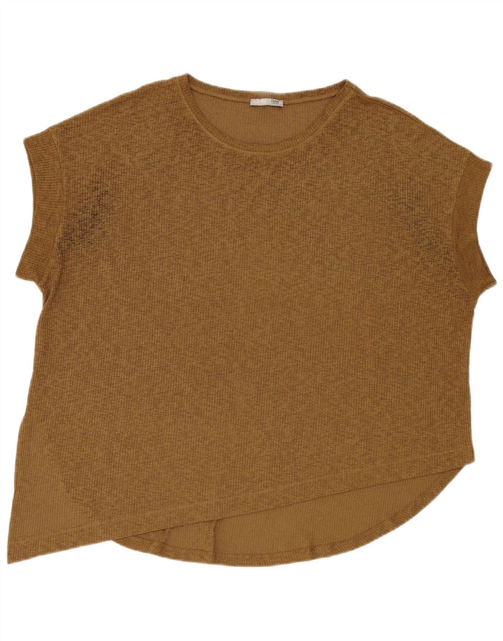 Zara Γυναικεία Asymmetric Oversized Μπλούζα Top UK 16 Large Khaki