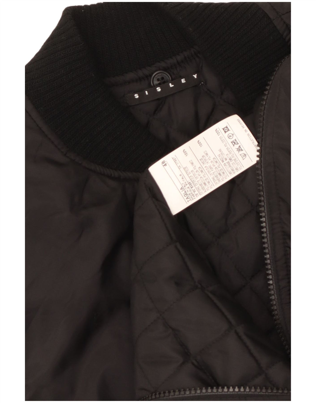 Sisley Ανδρικό padded Gilet IT 46 Small Black Polyamide