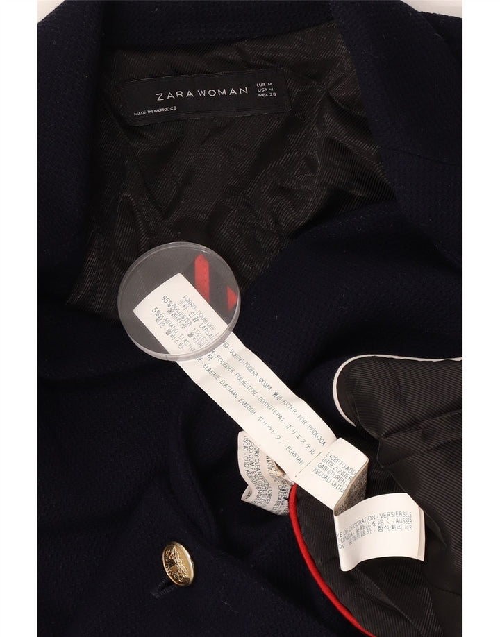 Zara Γυναικείο Μπουφάν 1 Button Blazer UK 12 Medium Navy Blue Polyester