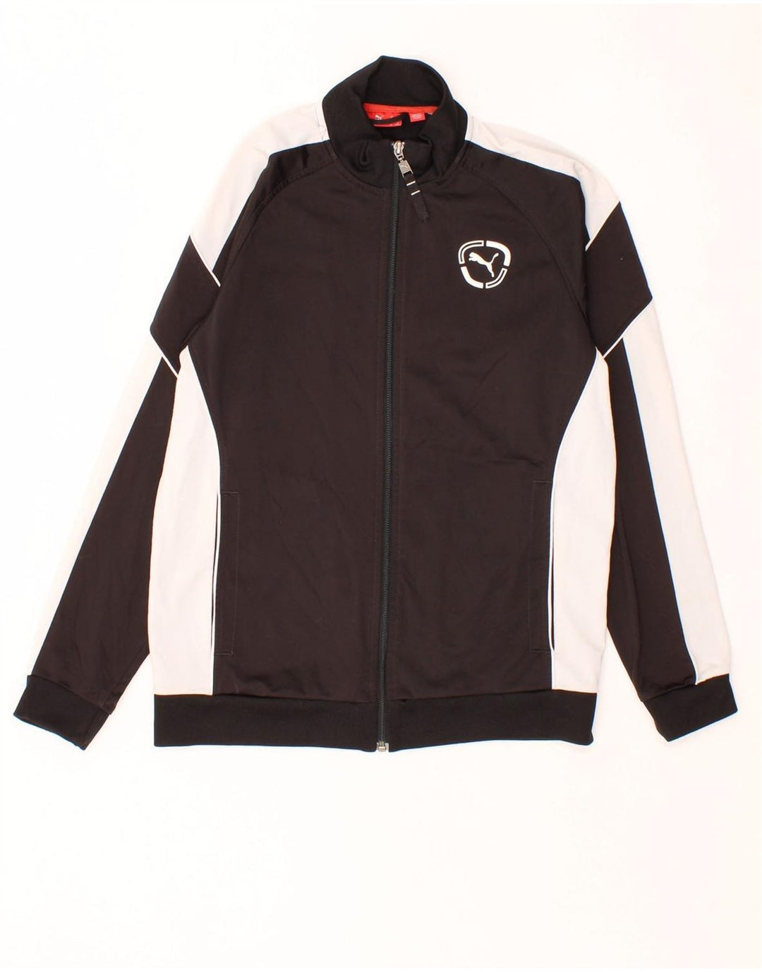 PUMA Boys Tracksuit Top Jacket 13-14 Years Black Colourblock Polyester Vintage Puma and Second-Hand Puma from Messina Hembry 