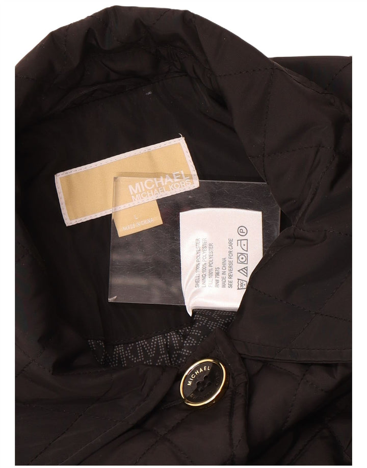Michael Kors Γυναικείο Καπιτονέ Πανωφόρι UK 16 Large Μαύρο Πολυεστέρας