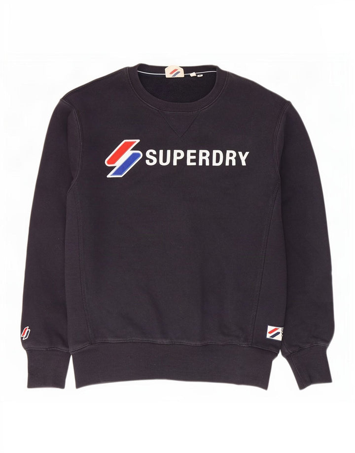Ανδρικό γραφικό φούτερ Superdry Jumper Medium Navy Blue βαμβακερό