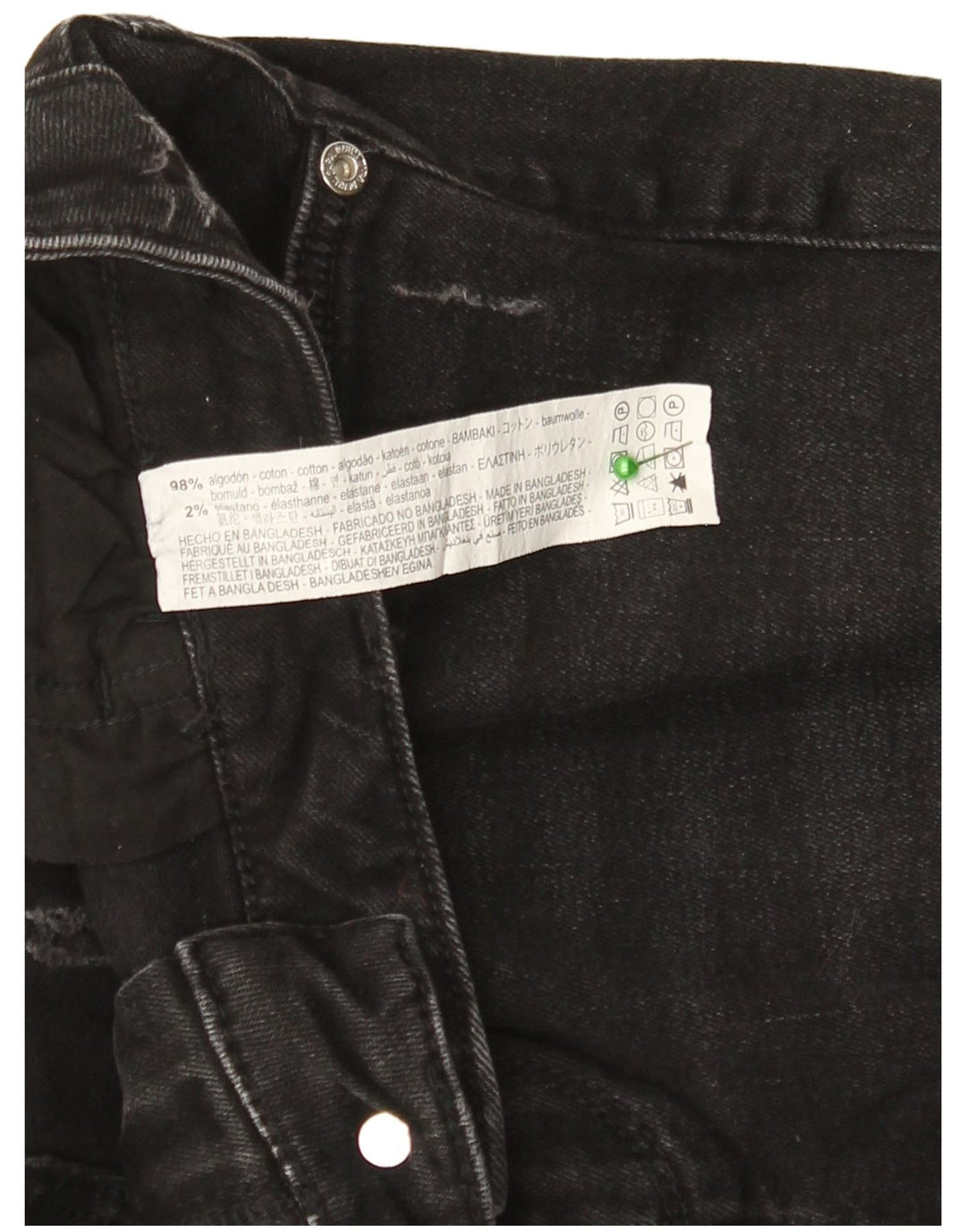 Zara Γυναικεία Distressed Slim Jeans EU 40 Medium W30 L27 Black Cotton