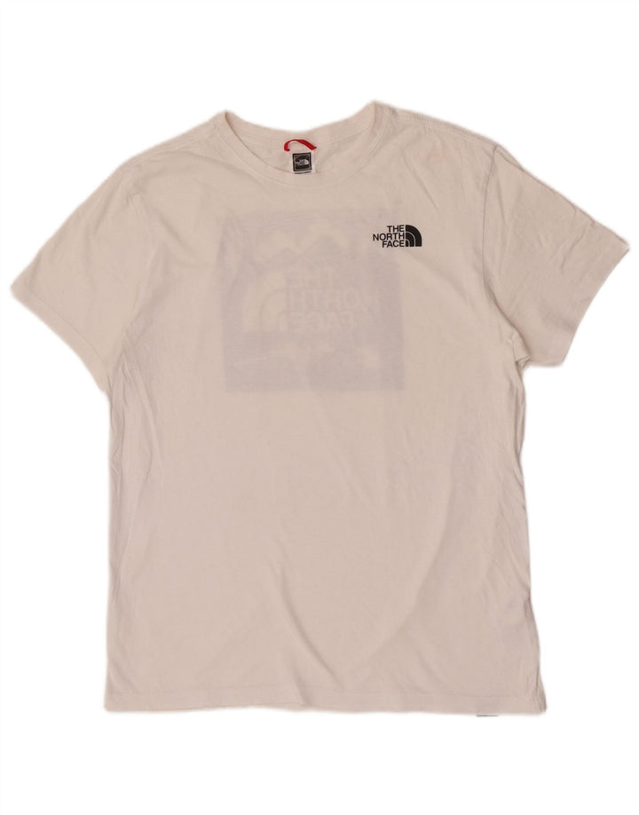 Ανδρικό γραφικό T-Shirt North Face Top από μεσαίο λευκό βαμβακερό