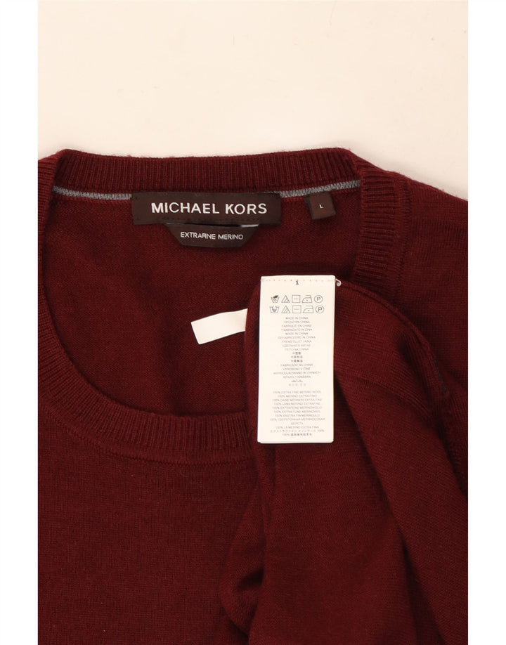 MICHAEL KORS Ανδρικό πουλόβερ με λαιμόκοψη μεγάλου μπορντώ