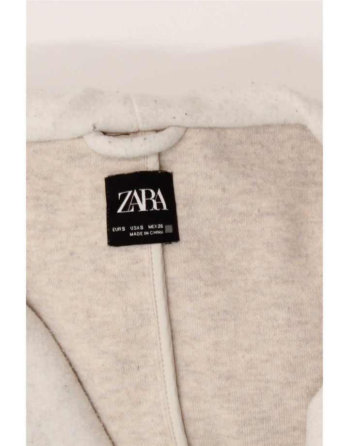 Zara Γυναικείο παλτό με κουκούλα Oversized διπλό στήθος UK 10 Small Beige