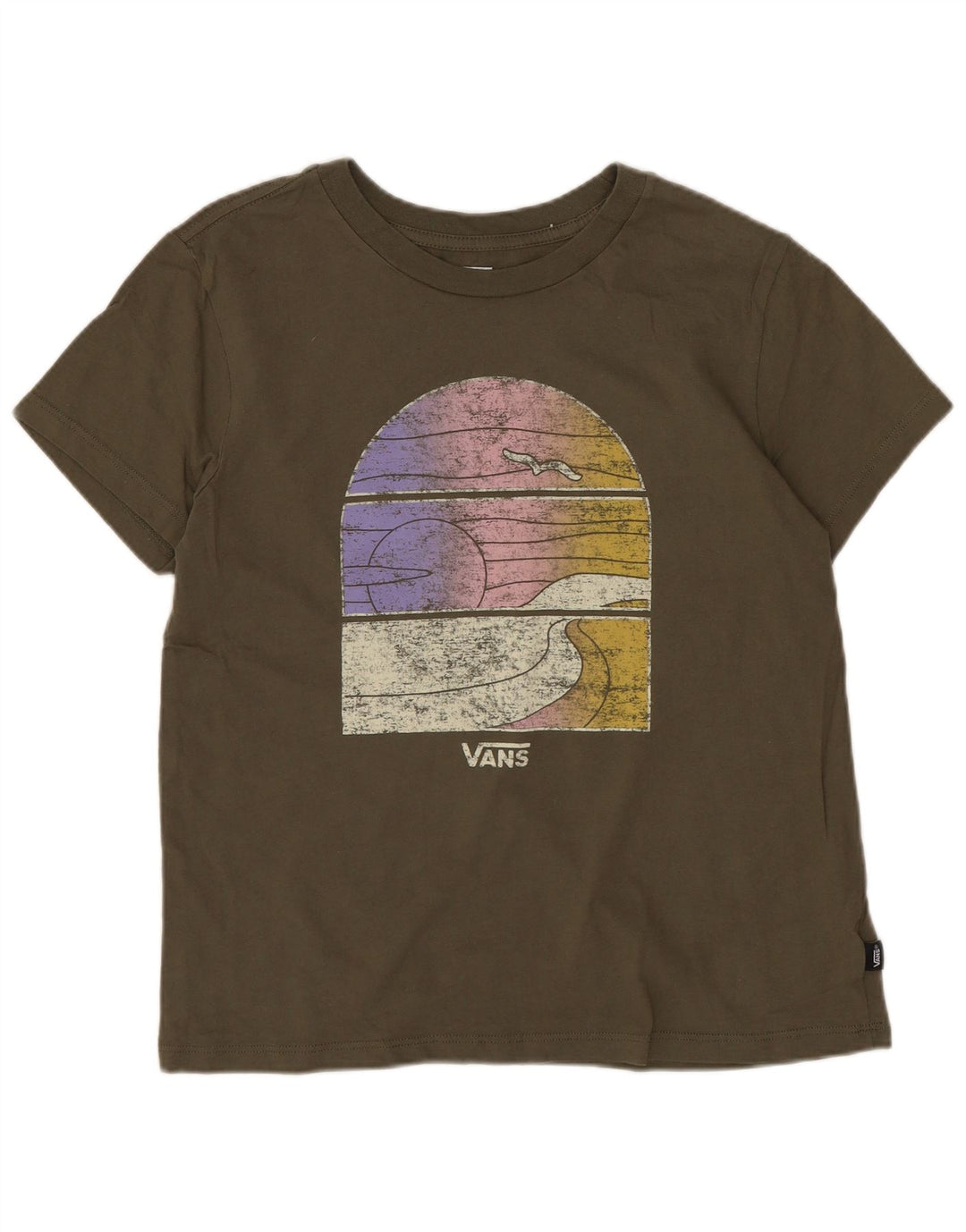 Vans Boys Graphic T-Shirt Top 10-11 ετών Medium Khaki Cotton