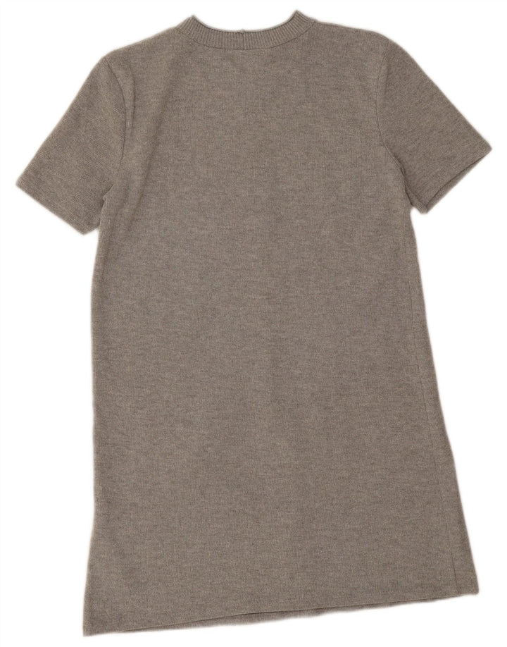 Γυναικείο κοντομάνικο φόρεμα Zara UK 14 Medium Grey Polyester