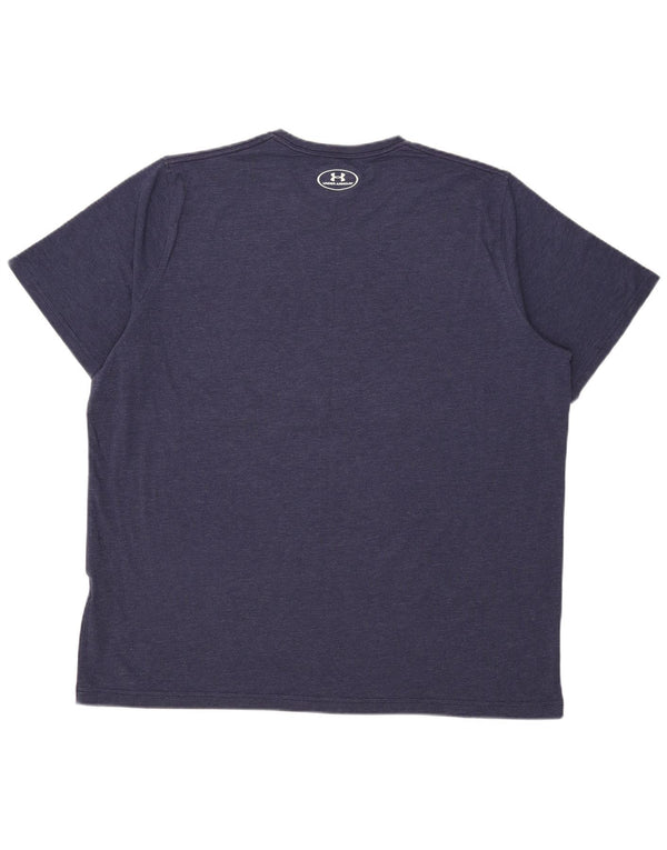 Under Armour Mens Heat Gear Graphic T-Shirt Top 2XL Navy Blue