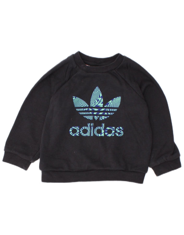 Γραφικό Φούτερ Adidas Baby Boys Jumper 6-9 μηνών μαύρο βαμβακερό