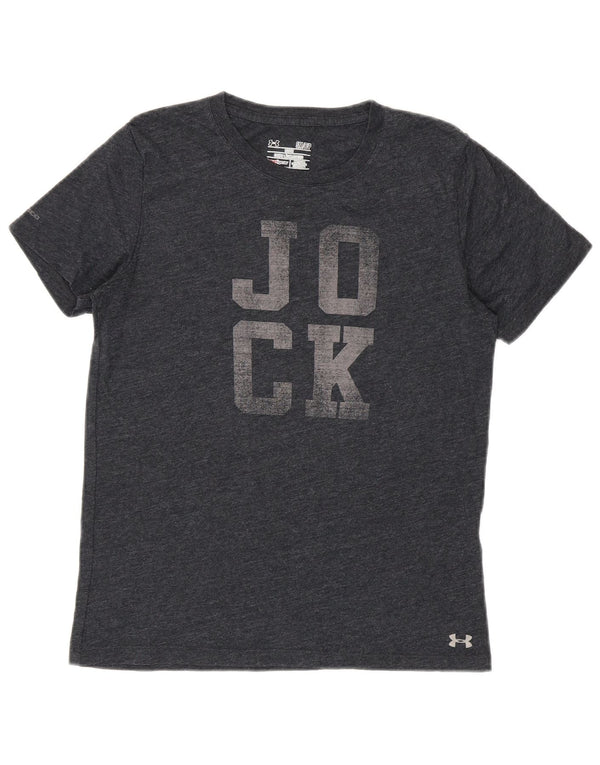 Under Armour Γυναικείο μπλουζάκι γραφικό θερμότητας με κορυφαίο UK 10 Small Grey