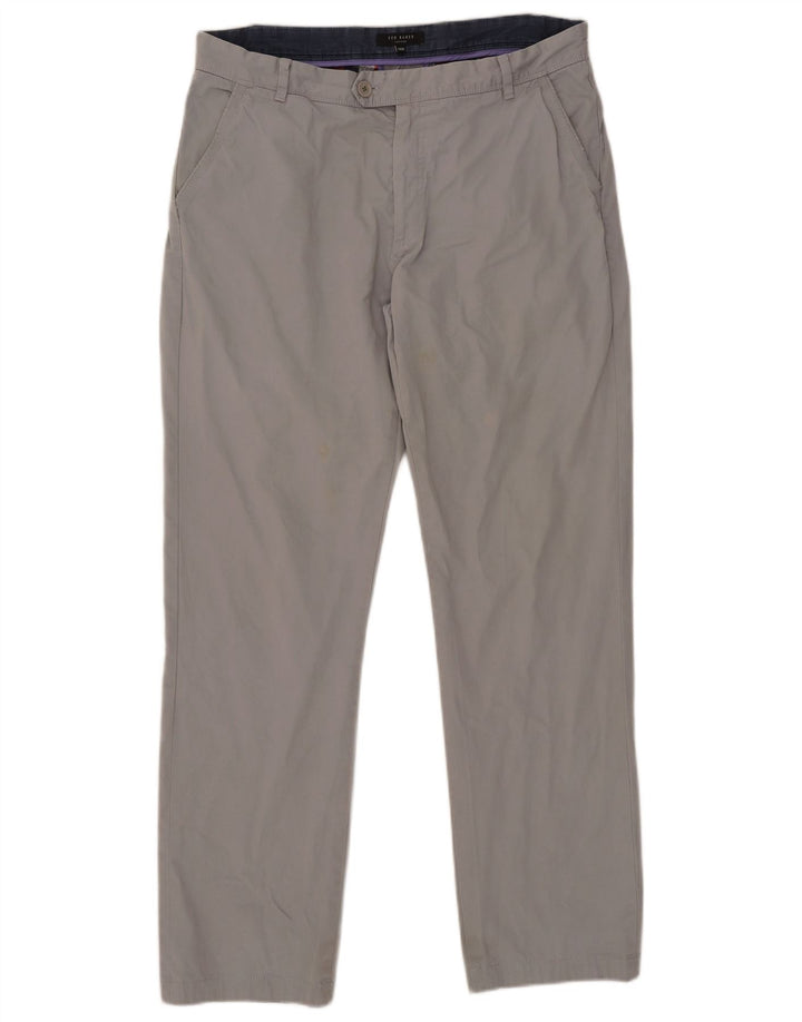 Ted Baker Ανδρικό ίσιο παντελόνι Chino W36 L31 Γκρι βαμβακερό