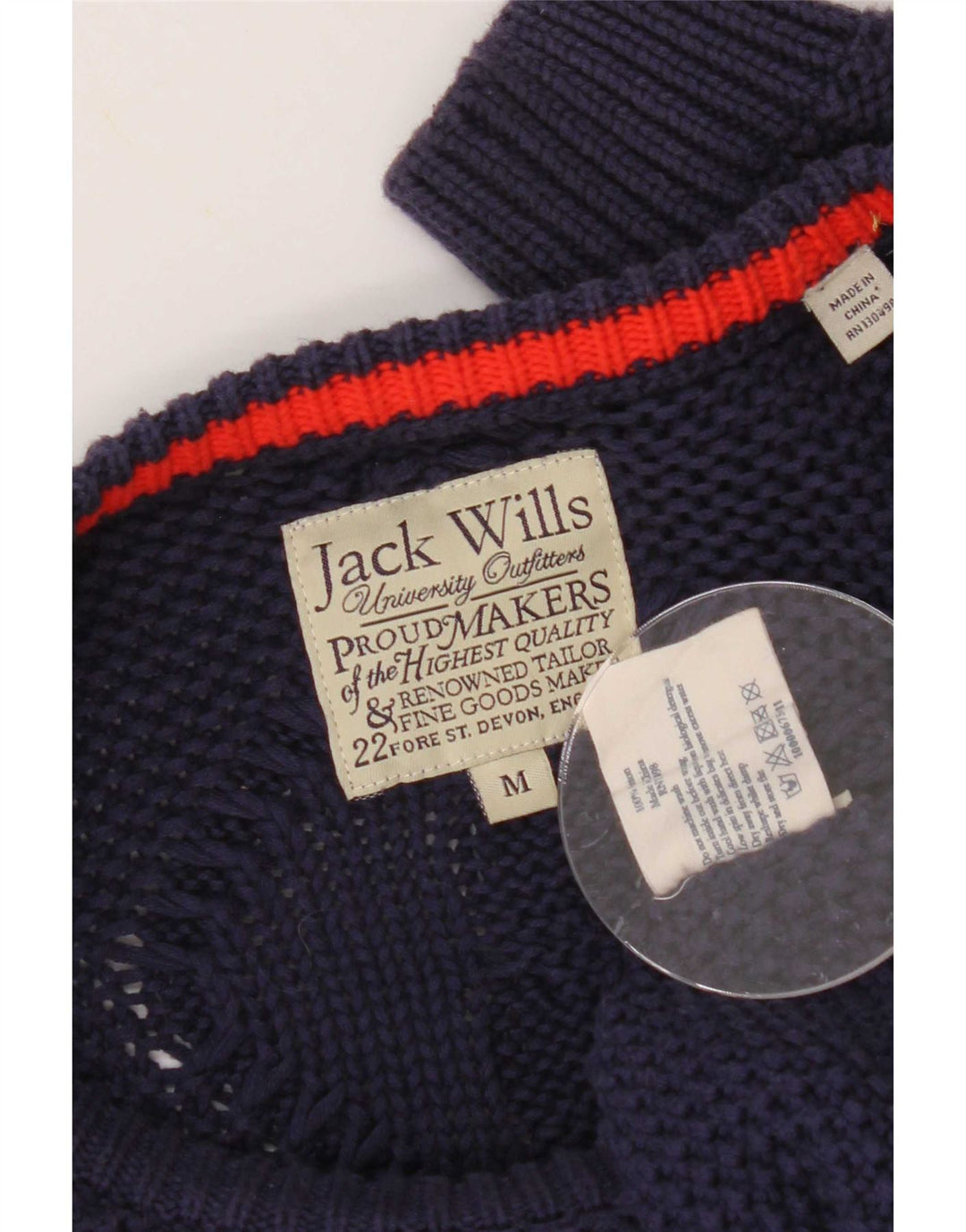 Ανδρικό πουλόβερ Jack Wills Boat Neck Jumper Medium Navy Blue Cotton