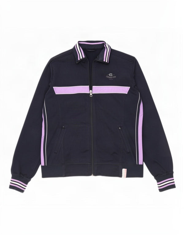 Γυναικεία αθλητική φόρμα Champion Top Jacket UK 14 Medium Navy Blue Colourblock