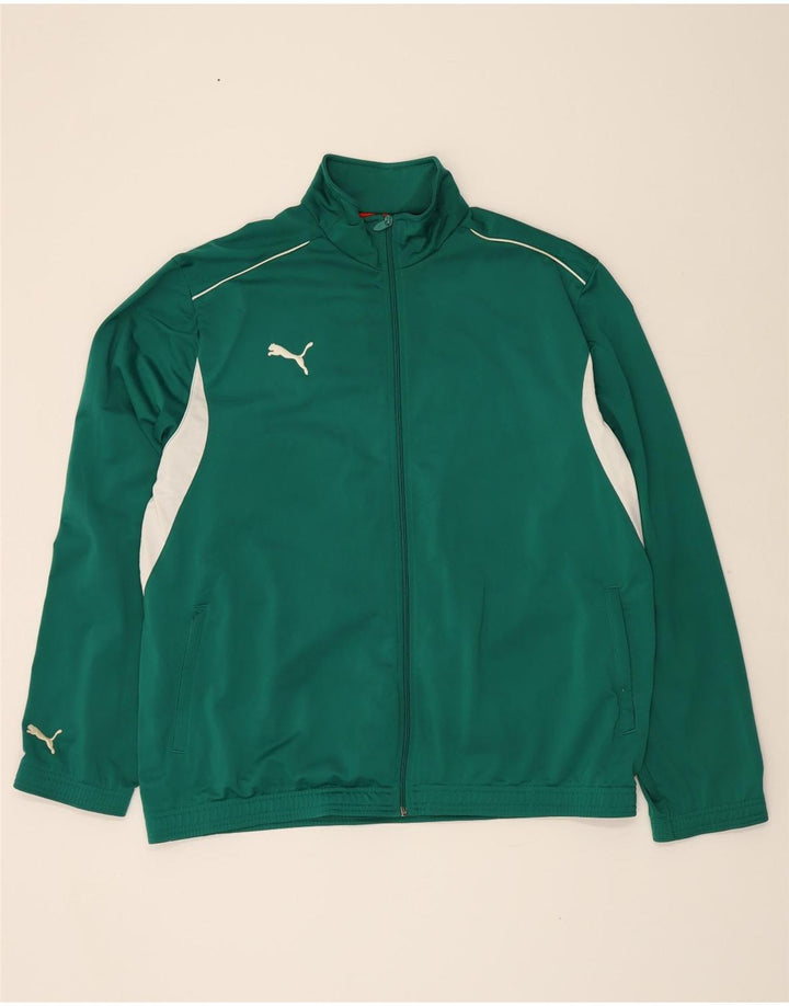 PUMA Mens Tracksuit Top Jacket 2XL Green Colourblock Vintage Puma and Second-Hand Puma from Messina Hembry 