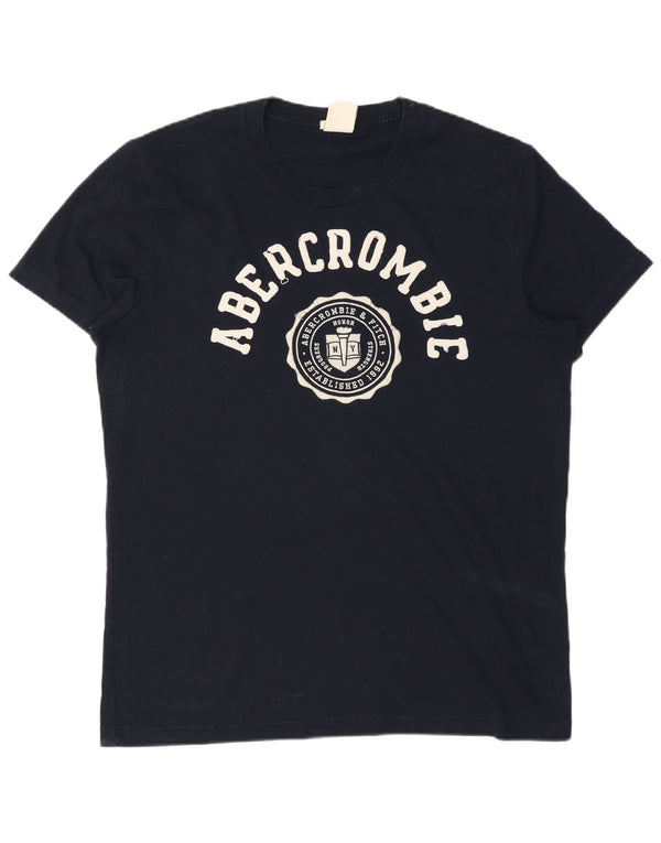 Abercrombie & Fitch Ανδρικό γραφικό μπλουζάκι Muscle Fit Top Large Navy Blue