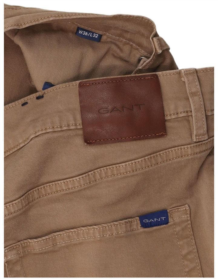 Ανδρικό GANT Slim Casual Παντελόνι W36 L32 Μπεζ βαμβακερό