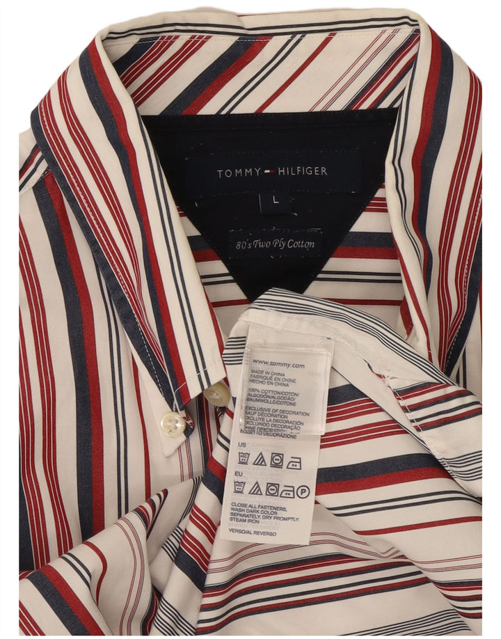 Ανδρικό πουκάμισο Tommy Hilfiger Μεγάλο πολύχρωμο βαμβακερό ριγέ