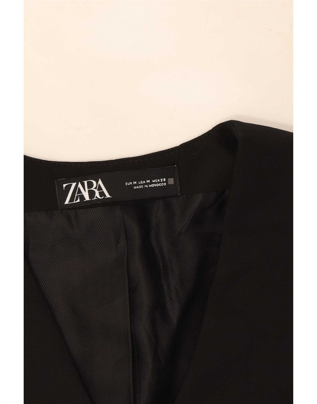 Zara Γυναικείο Γιλέκο Crop UK 14 Medium Black Polyester