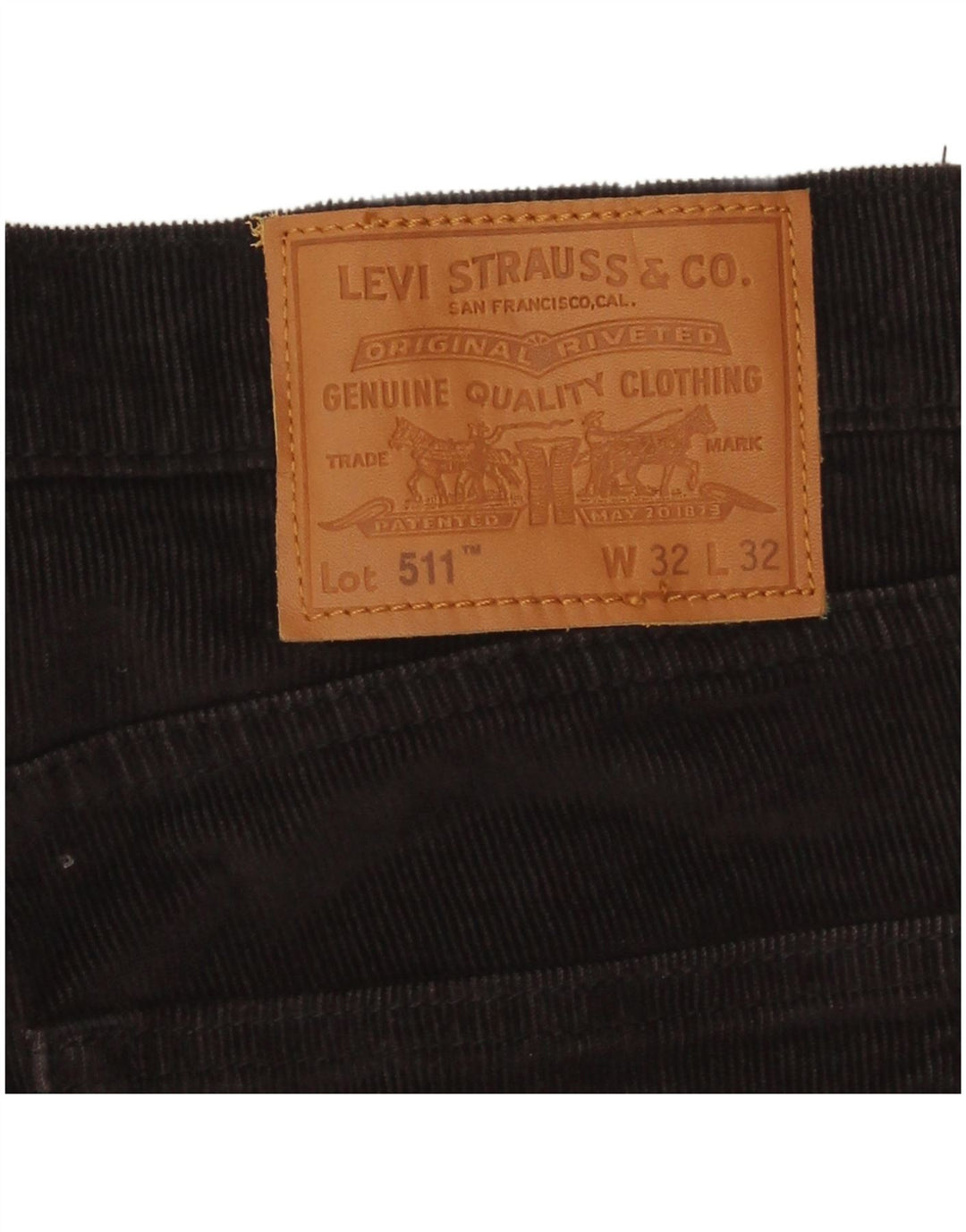 Levi's Mens 511 Slim Corduroy Παντελόνι W32 L29 Μαύρο βαμβακερό
