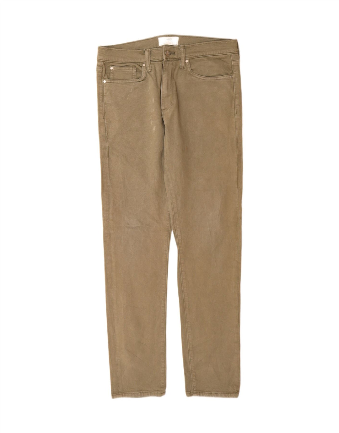 Marks & Spencer Ανδρικό Slim Jeans W32 L33 Χακί βαμβακερό