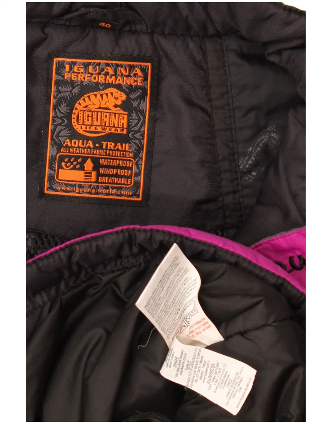 Iguana γυναικείο μπουφάν σκι με κουκούλα EU 40 Medium Pink Colourblock Polyester